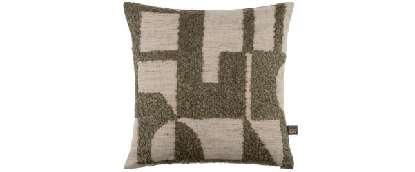 Lila Forest Green & Beige Fabric Cushion - 58cm X 58cm