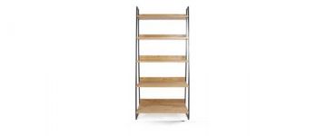 Indus Rustic Oak & Peppercorn Open Bookcase