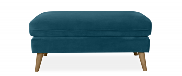 Ivy Dark Teal Velvet Footstool