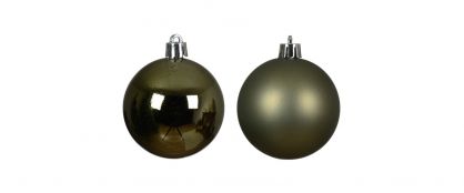 Green Eco Shatterproof Baubles Pack of 6 - 10cm