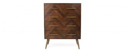 Bergen Acacia Wooden 5 Drawer Dresser