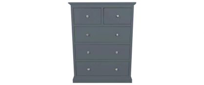 Emily Navy Wooden 5 Drawer Tallboy