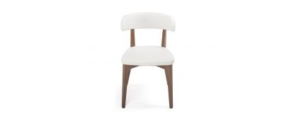 Siren White Dining Chair with Walnut Frame