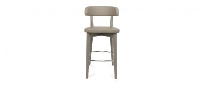 Siren Taupe Bar Stool with Taupe Frame